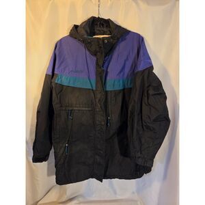 Vintage Columbia Purple Teal Black Outdoor Jacket L